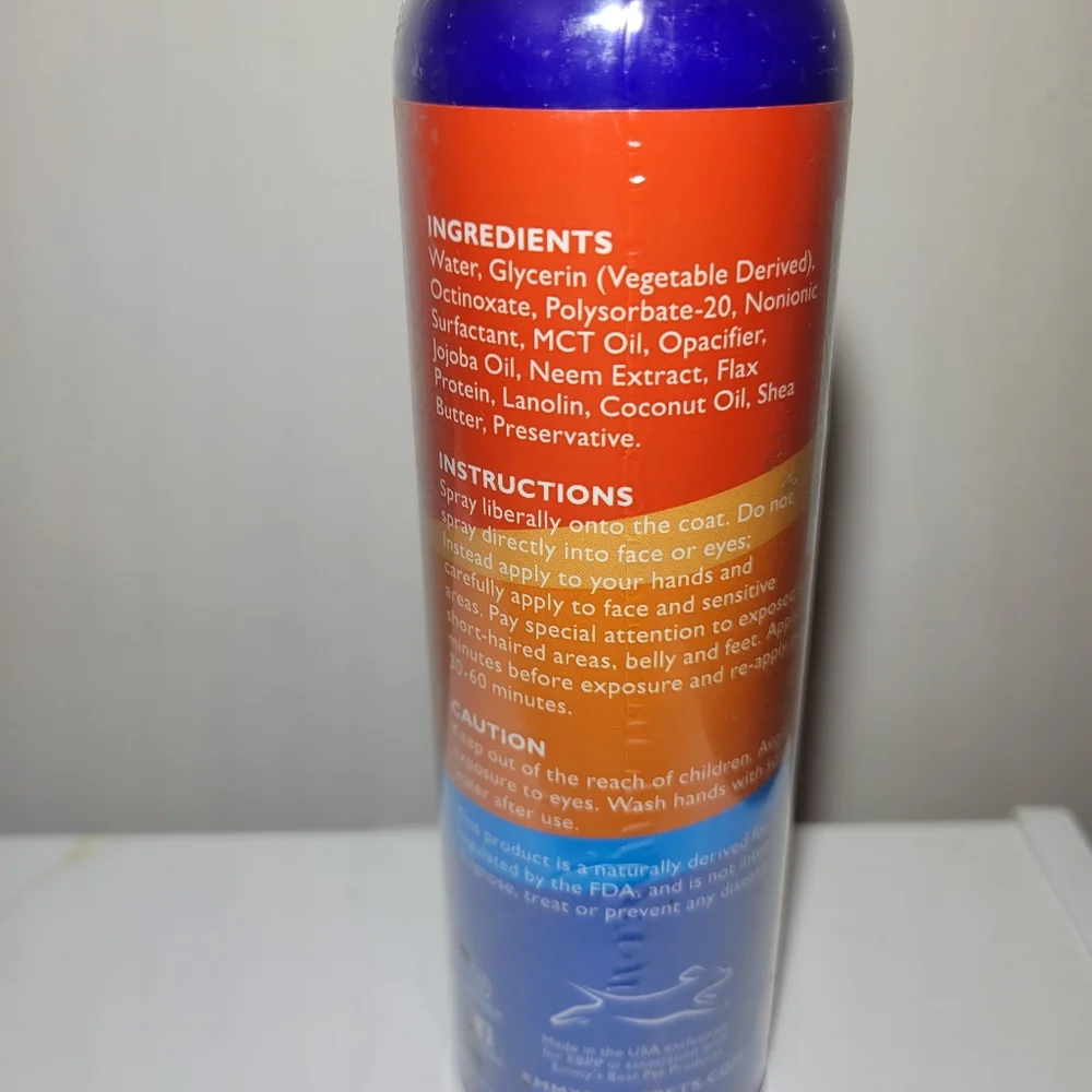 Emmy's Best‎ Pet Products Sun Skin Protector Dog Spray 8-oz bottle NEW